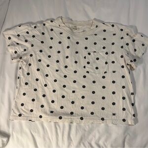 Madewell Cream T-Shirt with Black Dots Womens XL